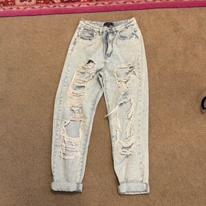 Distressed Mom Jeans